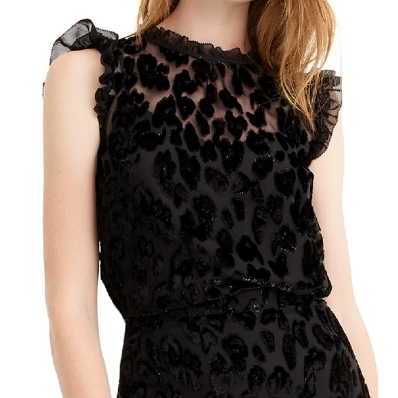 J. Crew Tops - J.Crew burnout velvet ruffle shell